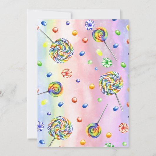 Candyland Candy Einladung zum Candy Theme - 7. (Rückseite)