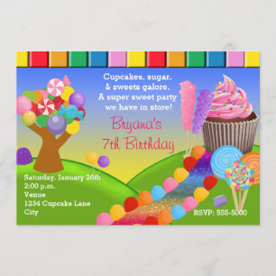 Candyland Candy Land Süße Cupcakes Einladung