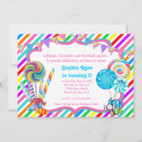 Candyland Candy Thema Geburtstag Einladung
