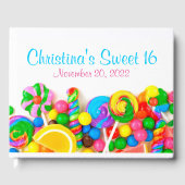 Candyland Candy Theme Sweet 16 Gästebuch (Vorderseite)