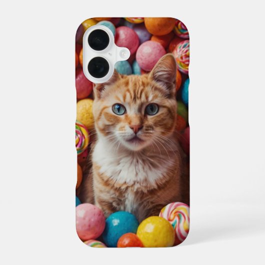 Candyland Cat iPhone 16 Hülle (Rückseite)
