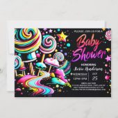 Candyland Charm Baby Dusche Einladung (Vorderseite)