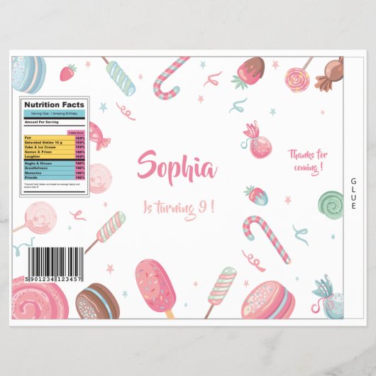 Candyland Chips Bag Wrapper Gastgeschenk Bag Flyer (Vorne)