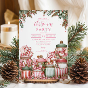 Candyland Christmas Celebration Einladung