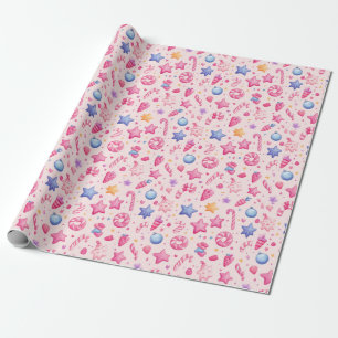 "Candyland Christmas Stars Pattern" Geschenkpapier