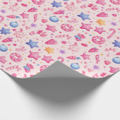 "Candyland Christmas Stars Pattern" Geschenkpapier (Ecke)