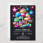 Candyland Editable Birthday Einladung (Vorderseite)