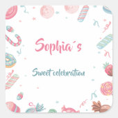 Candyland Editable Stickers Gastgeschenke (Vorderseite)