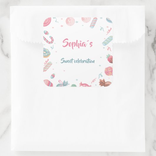 Candyland Editable Stickers Gastgeschenke (Tasche)