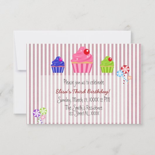 Candyland Einladung (Vorderseite)