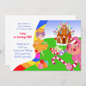 Candyland Einladung (Vorne/Hinten)