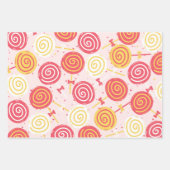 Candyland farbenfrohe Muster Geschenkpapier Set (Vorderseite 3)