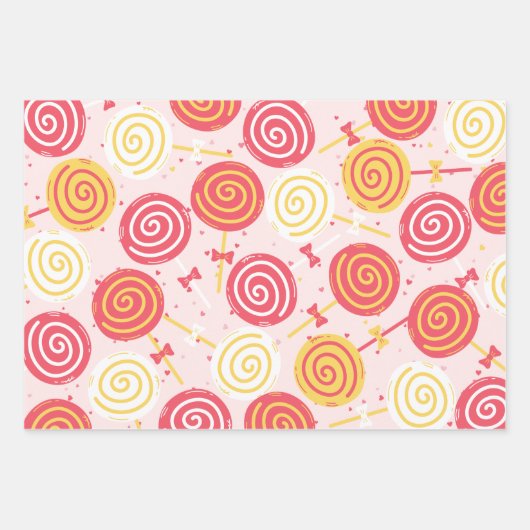 Candyland farbenfrohe Muster Geschenkpapier Set (Vorderseite 3)