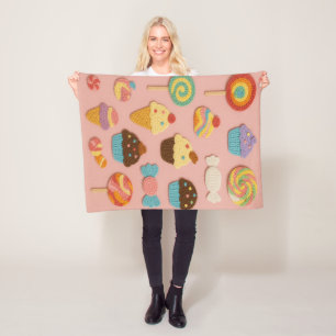 Candyland-Faux-Crochet-Fleece-Decke-Kinder&Nursery Fleecedecke