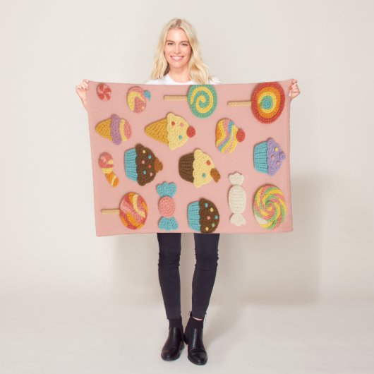 Candyland-Faux-Crochet-Fleece-Decke-Kinder&Nursery Fleecedecke (Beispiel)