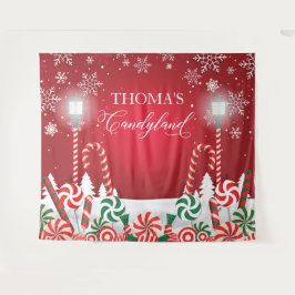 Candyland holidays christmas banner backdrop  wandteppich