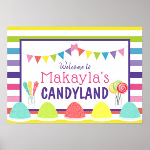 Candyland Lollipop Gumdrop Banner Geburtstagsparty Poster