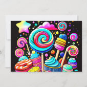 Candyland Niedliche Babydusche Einladung (Rückseite)