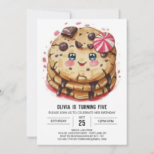 Candyland Pink Aquarellkekse Geburtstag Einladung