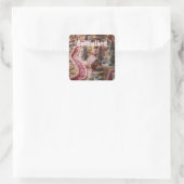 Candyland Quadratischer Aufkleber (Tasche)