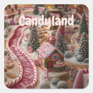 Candyland Quadratischer Aufkleber