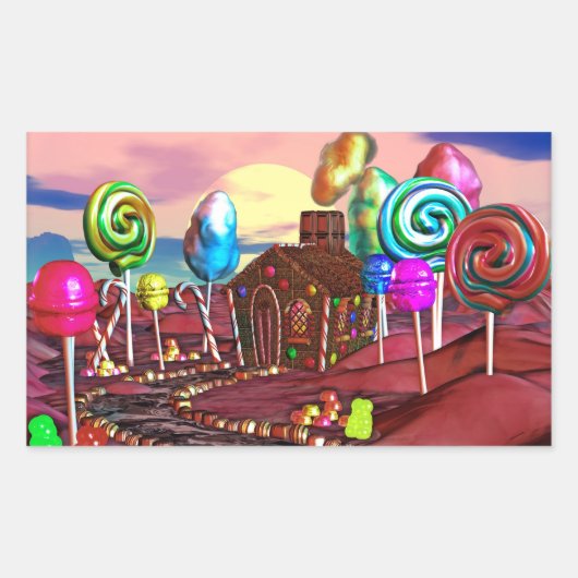 Candyland Rechteckiger Aufkleber (Vorderseite)