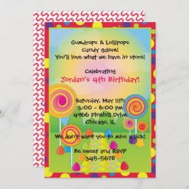 Candyland: Red Sugary Sweet Lollipops Candy Einladung