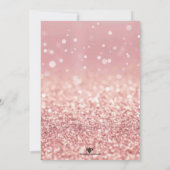 Candyland Rose Gold Glitzer Sweet 16 Einladung (Rückseite)