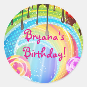 CandyLand Schokolade & Süßigkeiten Teenager-Traum- Runder Aufkleber