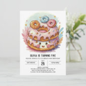 Candyland Sprinkles Donuts Geburtstag Einladung (Stehend Vorderseite)