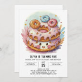 Candyland Sprinkles Donuts Geburtstag Einladung (Vorne/Hinten)