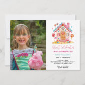 Candyland Sweet Celebration Kindergeburtstag Foto Einladung (Vorderseite)