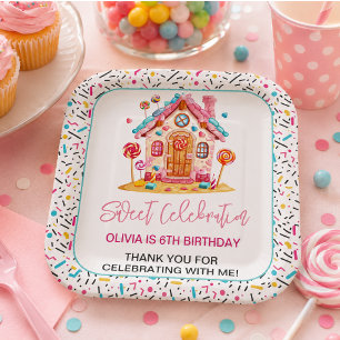 Candyland Sweet Celebration Kindergeburtstag Party Pappteller
