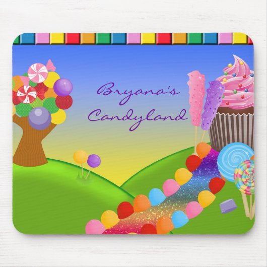 Candyland Sweets Candy Cupcake Trail Mauspad (Vorne)
