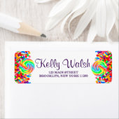 Candyland Theme Sweet 16 Rücksendeadressen-Aufkleb (Insitu)