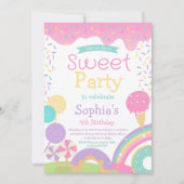 Candyland und Eiscreme vollständig anpassbar Einladung (Vorderseite)