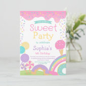 Candyland und Eiscreme vollständig anpassbar Einladung (Stehend Vorderseite)