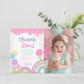 Candyland und Eiscreme vollständig anpassbar Einladung (Stehend Vorderseite)