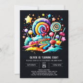 Candyland Whimsy Birthday Einladung (Vorderseite)