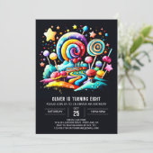 Candyland Whimsy Birthday Einladung (Stehend Vorderseite)