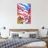 Candyland Wonderland Blue Sky White Clouds Leinwanddruck (Insitu (Schlafzimmer))