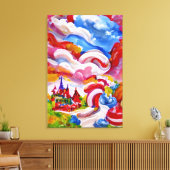 Candyland Wonderland Blue Sky White Clouds Leinwanddruck (Insitu (Wohnzimmer))