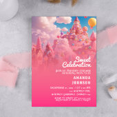 Candyland World Babydusche Einladung