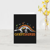 Candysaurus Candy Corn Dinosaur Skeleton Happy Hal Karte (Gelbe Blume)