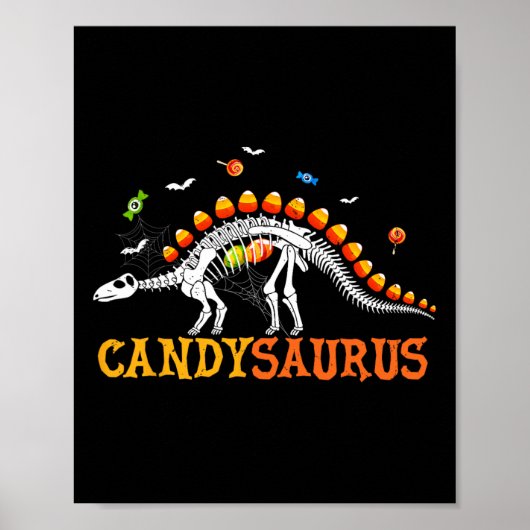 Candysaurus Candy Corn Dinosaur Skeleton Happy Hal Poster (Vorne)