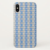 Candystripe Blau auf lagertan Case-Mate iPhone Hülle (Rückseite)