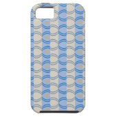 Candystripe Blau auf lagertan Case-Mate iPhone Hülle (Rückseite)