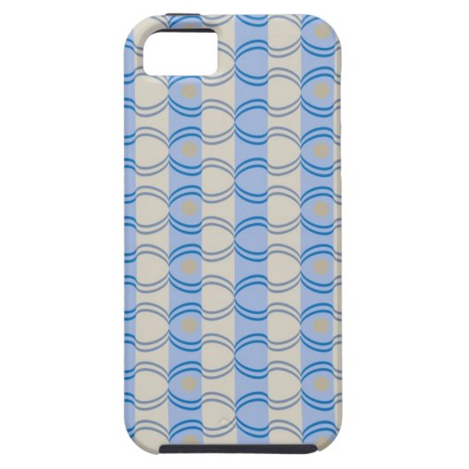 Candystripe Blau auf lagertan Case-Mate iPhone Hülle (Rückseite)