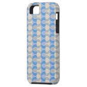 Candystripe Blau auf lagertan Case-Mate iPhone Hülle (Rückseite Links)