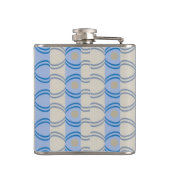 Candystripe Blau auf lagertan Flachmann (Rückseite)